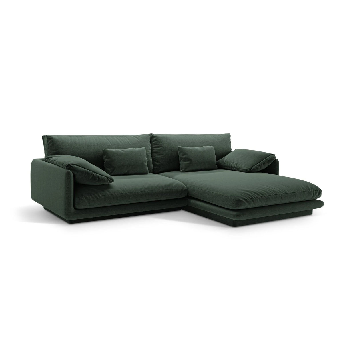 Torino Ecksofa, Rechte Seite, aus Strukturierter Stoff (Win75) in Moss Green, 250x170 cm – Bild 3