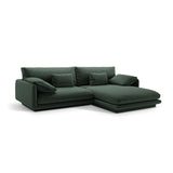 Torino Ecksofa, Rechte Seite, aus Strukturierter Stoff (Win75) in Moss Green, 250x170 cm – Bild 3