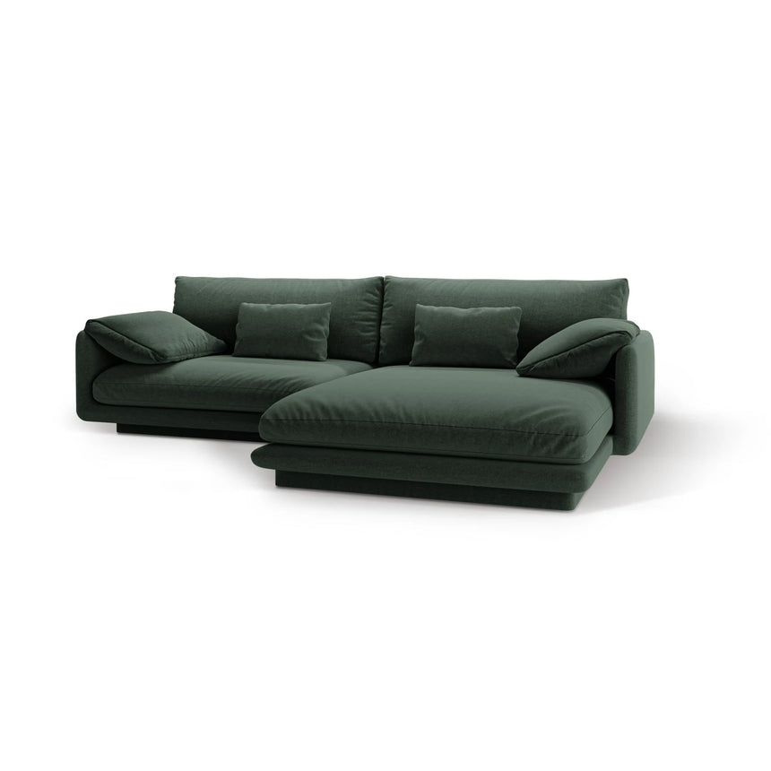 Torino Ecksofa, Rechte Seite, aus Strukturierter Stoff (Win75) in Moss Green, 250x170 cm – Bild 5