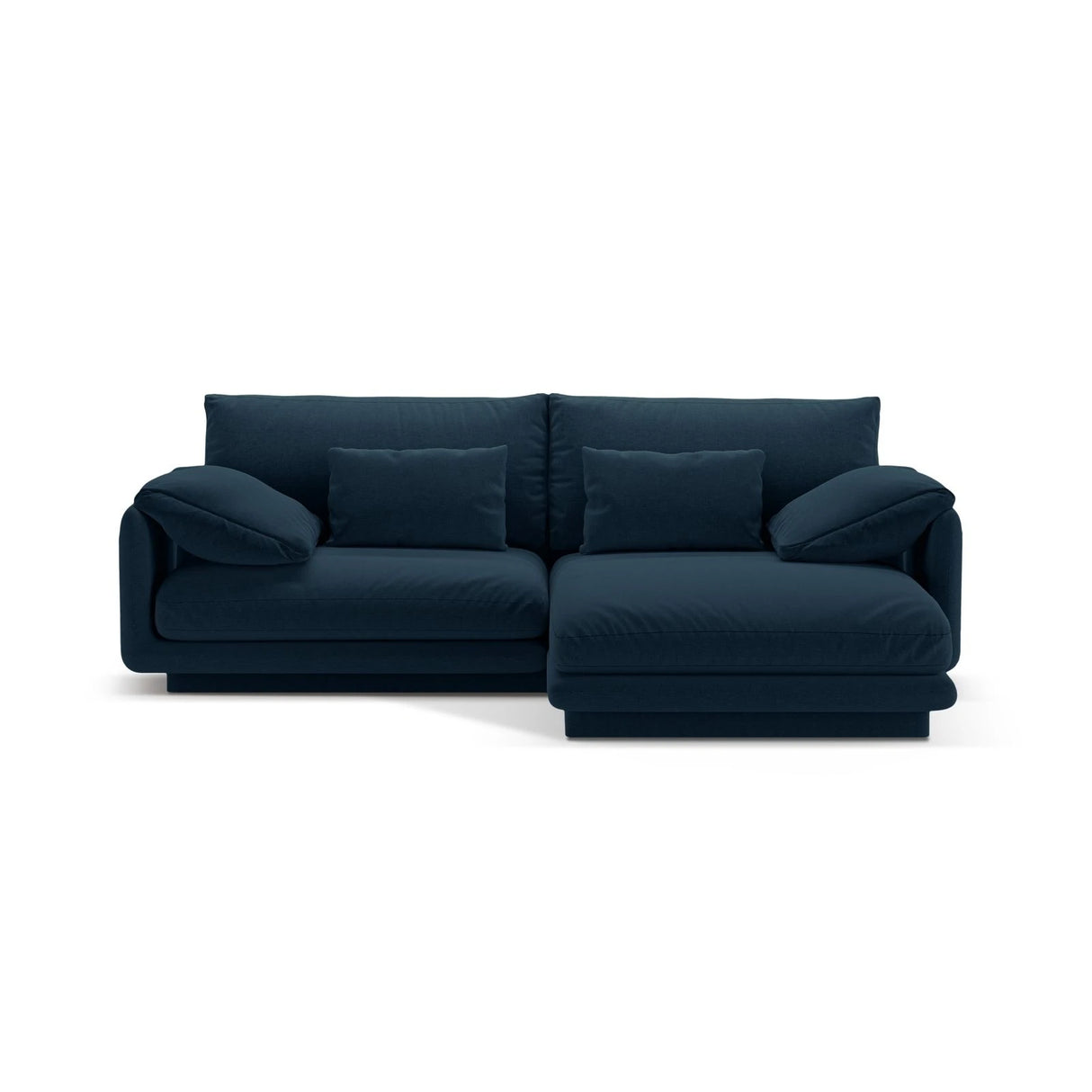 Torino Ecksofa, Rechte Seite, aus Strukturierter Stoff (Win77) in Marineblau, 220x170 cm – Bild 1