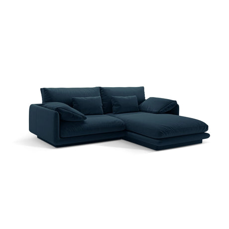 Torino Ecksofa, Rechte Seite, aus Strukturierter Stoff (Win77) in Marineblau, 220x170 cm – Bild 3