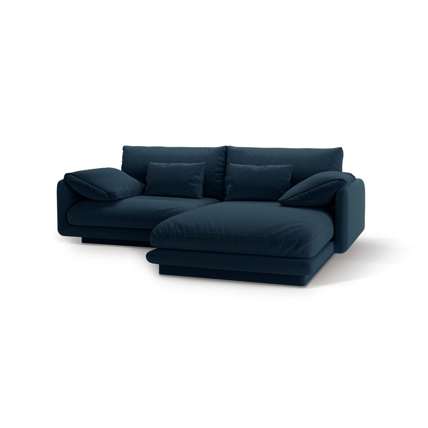 Torino Ecksofa, Rechte Seite, aus Strukturierter Stoff (Win77) in Marineblau, 220x170 cm – Bild 5