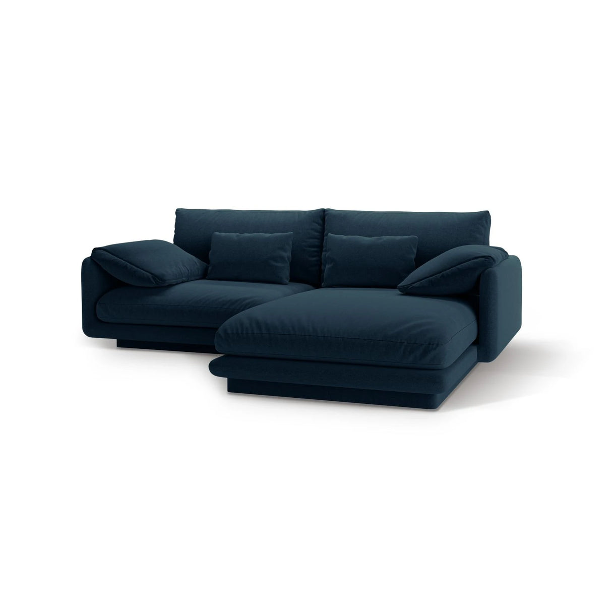 Torino Ecksofa, Rechte Seite, aus Strukturierter Stoff (Win77) in Marineblau, 220x170 cm – Bild 5