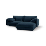 Torino Ecksofa, Rechte Seite, aus Strukturierter Stoff (Win77) in Marineblau, 220x170 cm – Bild 5