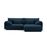 Torino Ecksofa, Rechte Seite, aus Strukturierter Stoff (Win77) in Marineblau, 250x170 cm – Bild 1