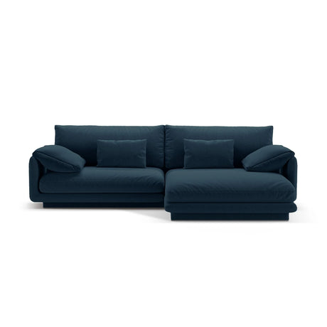 Torino Ecksofa, Rechte Seite, aus Strukturierter Stoff (Win77) in Marineblau, 250x170 cm – Bild 1