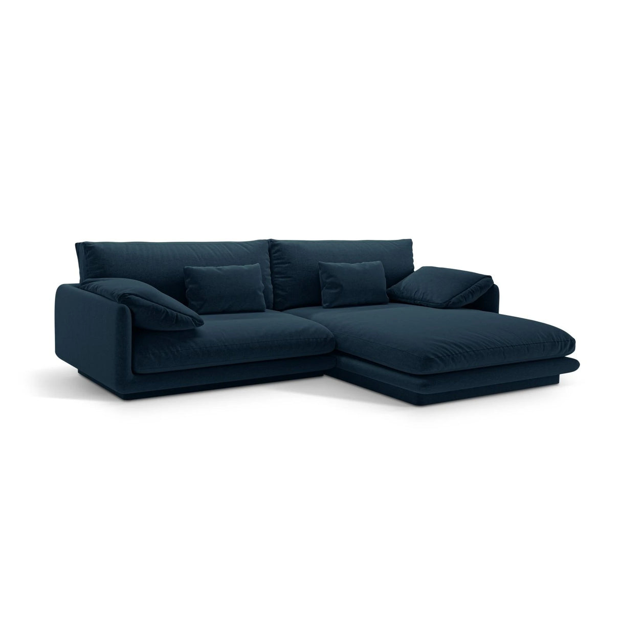 Torino Ecksofa, Rechte Seite, aus Strukturierter Stoff (Win77) in Marineblau, 250x170 cm – Bild 3