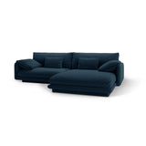 Torino Ecksofa, Rechte Seite, aus Strukturierter Stoff (Win77) in Marineblau, 250x170 cm – Bild 5