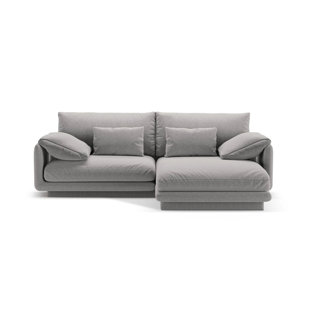Torino Ecksofa, Rechte Seite, aus Strukturierter Stoff (Win84) in Hellgrau, 220x170 cm – Bild 1