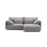 Torino Ecksofa, Rechte Seite, aus Strukturierter Stoff (Win84) in Hellgrau, 220x170 cm – Bild 1