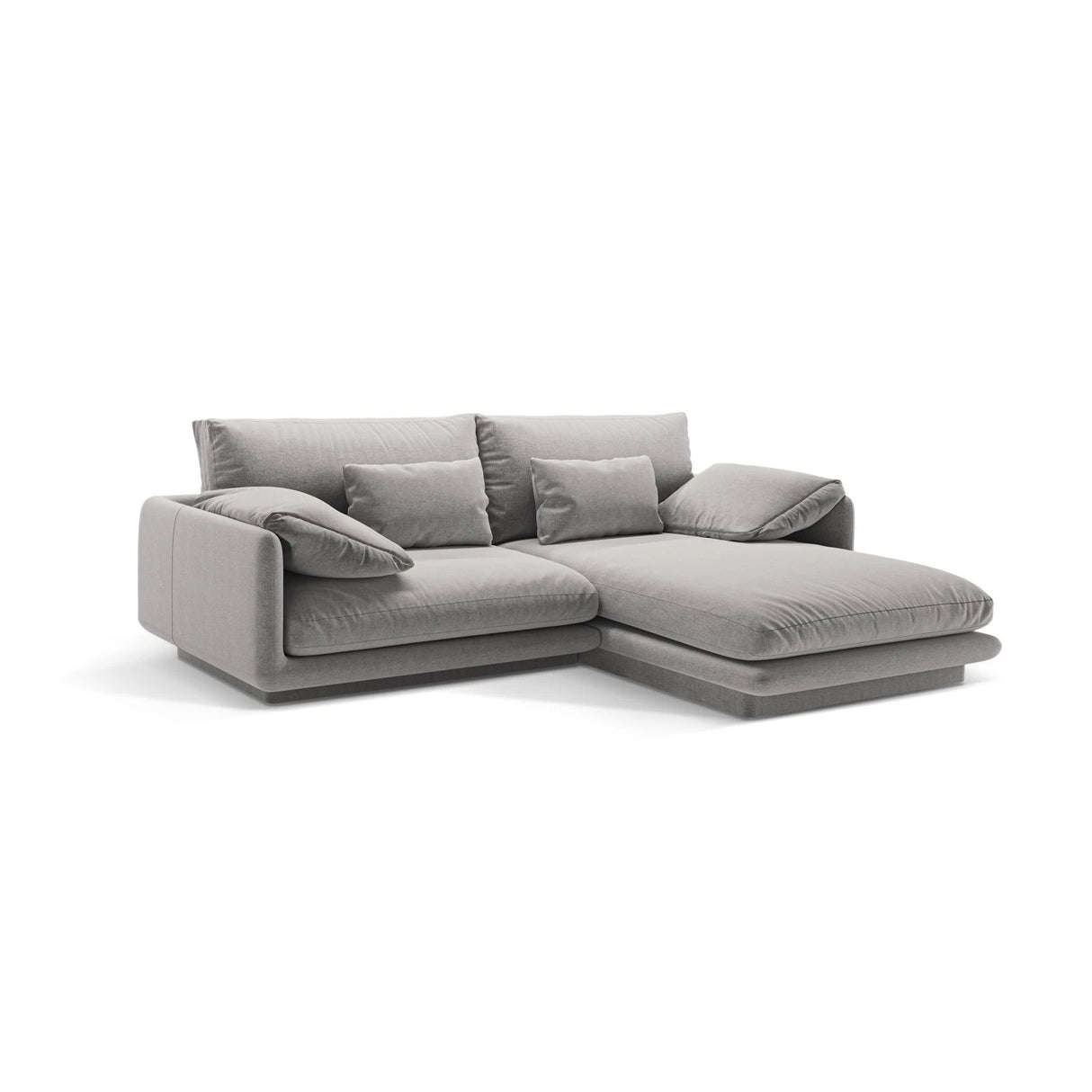 Torino Ecksofa, Rechte Seite, aus Strukturierter Stoff (Win84) in Hellgrau, 220x170 cm – Bild 3