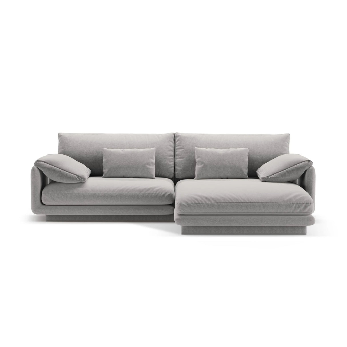 Torino Ecksofa, Rechte Seite, aus Strukturierter Stoff (Win84) in Hellgrau, 250x170 cm – Bild 1