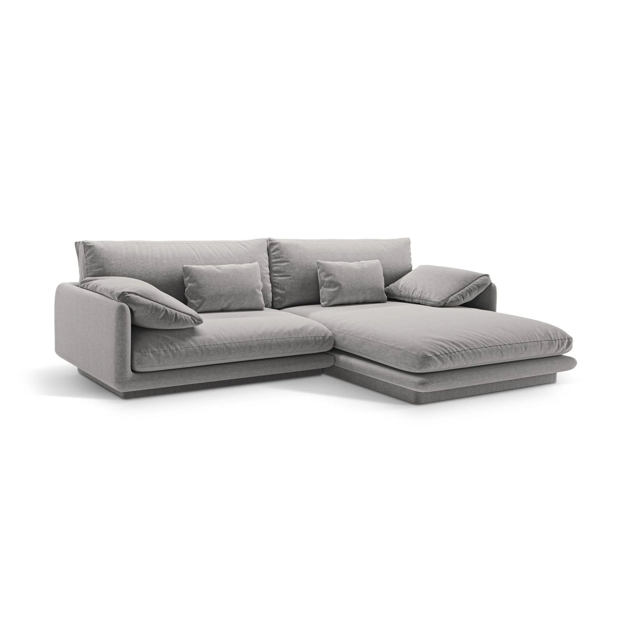 Torino Ecksofa, Rechte Seite, aus Strukturierter Stoff (Win84) in Hellgrau, 250x170 cm – Bild 3