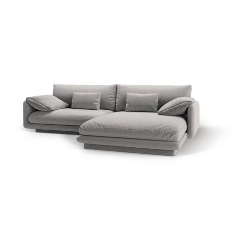 Torino Ecksofa, Rechte Seite, aus Strukturierter Stoff (Win84) in Hellgrau, 250x170 cm – Bild 5