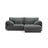 Torino Ecksofa, Rechte Seite, aus Strukturierter Stoff (Win89) in Dunkelgrau, 220x170 cm – Bild 1