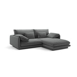 Torino Ecksofa, Rechte Seite, aus Strukturierter Stoff (Win89) in Dunkelgrau, 220x170 cm – Bild 3