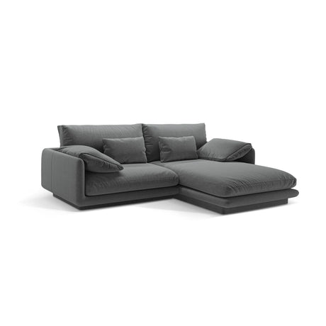 Torino Ecksofa, Rechte Seite, aus Strukturierter Stoff (Win89) in Dunkelgrau, 220x170 cm – Bild 3