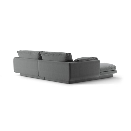 Torino Ecksofa, Rechte Seite, aus Strukturierter Stoff (Win89) in Dunkelgrau, 220x170 cm – Bild 4