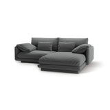 Torino Ecksofa, Rechte Seite, aus Strukturierter Stoff (Win89) in Dunkelgrau, 220x170 cm – Bild 5