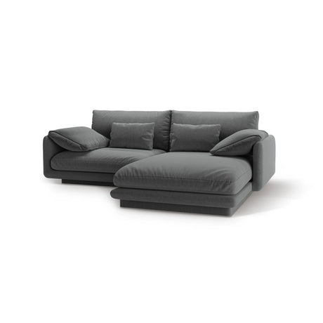 Torino Ecksofa, Rechte Seite, aus Strukturierter Stoff (Win89) in Dunkelgrau, 220x170 cm – Bild 5