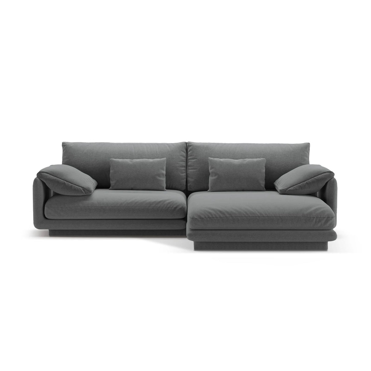 Torino Ecksofa, Rechte Seite, aus Strukturierter Stoff (Win89) in Dunkelgrau, 250x170 cm – Bild 1