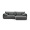 Torino Ecksofa, Rechte Seite, aus Strukturierter Stoff (Win89) in Dunkelgrau, 250x170 cm – Bild 1