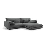Torino Ecksofa, Rechte Seite, aus Strukturierter Stoff (Win89) in Dunkelgrau, 250x170 cm – Bild 3