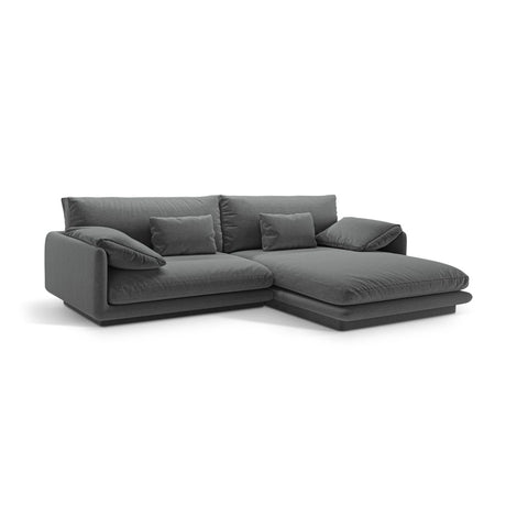 Torino Ecksofa, Rechte Seite, aus Strukturierter Stoff (Win89) in Dunkelgrau, 250x170 cm – Bild 3
