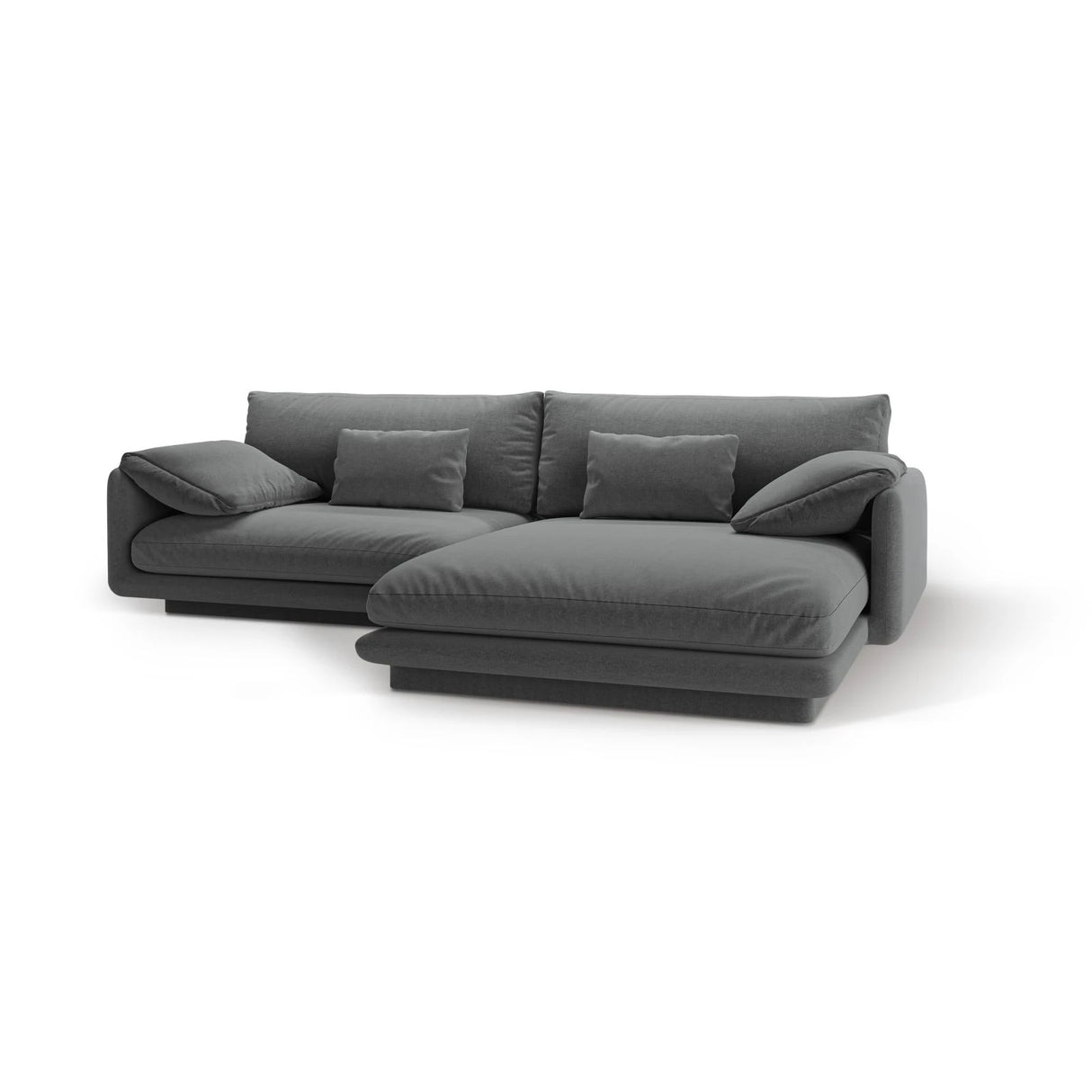 Torino Ecksofa, Rechte Seite, aus Strukturierter Stoff (Win89) in Dunkelgrau, 250x170 cm – Bild 5