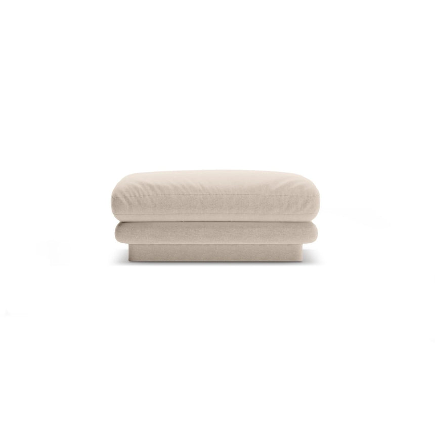Torino Pouf aus Strukturierter Stoff (Win05) in Leichtes Beige, 80x80 cm – Bild 1