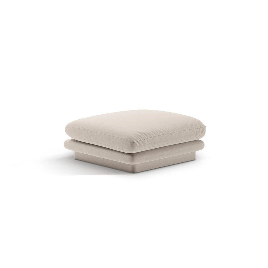 Torino Pouf aus Strukturierter Stoff (Win05) in Leichtes Beige, 80x80 cm – Bild 3