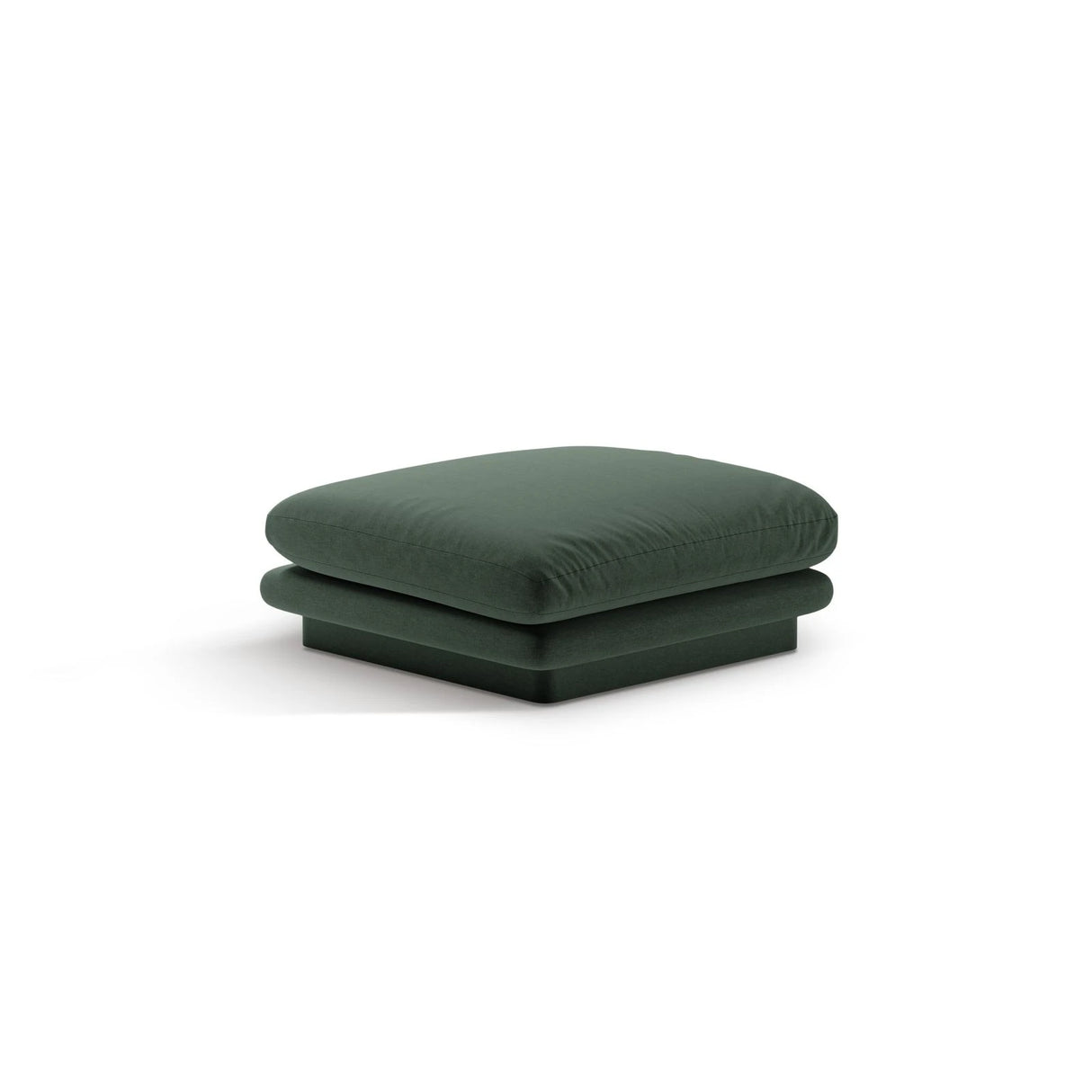 Torino Pouf aus Strukturierter Stoff (Win75) in Moss Green, 80x80 cm – Bild 3