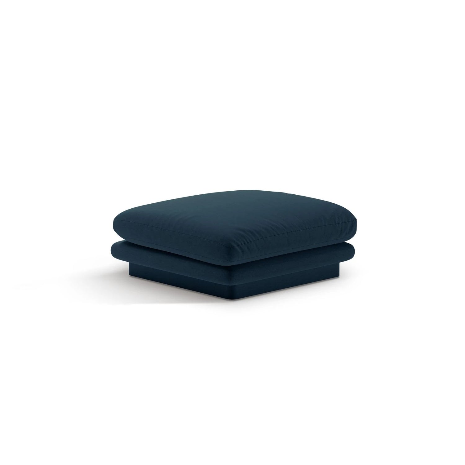 Torino Pouf aus Strukturierter Stoff (Win77) in Marineblau, 80x80 cm – Bild 3