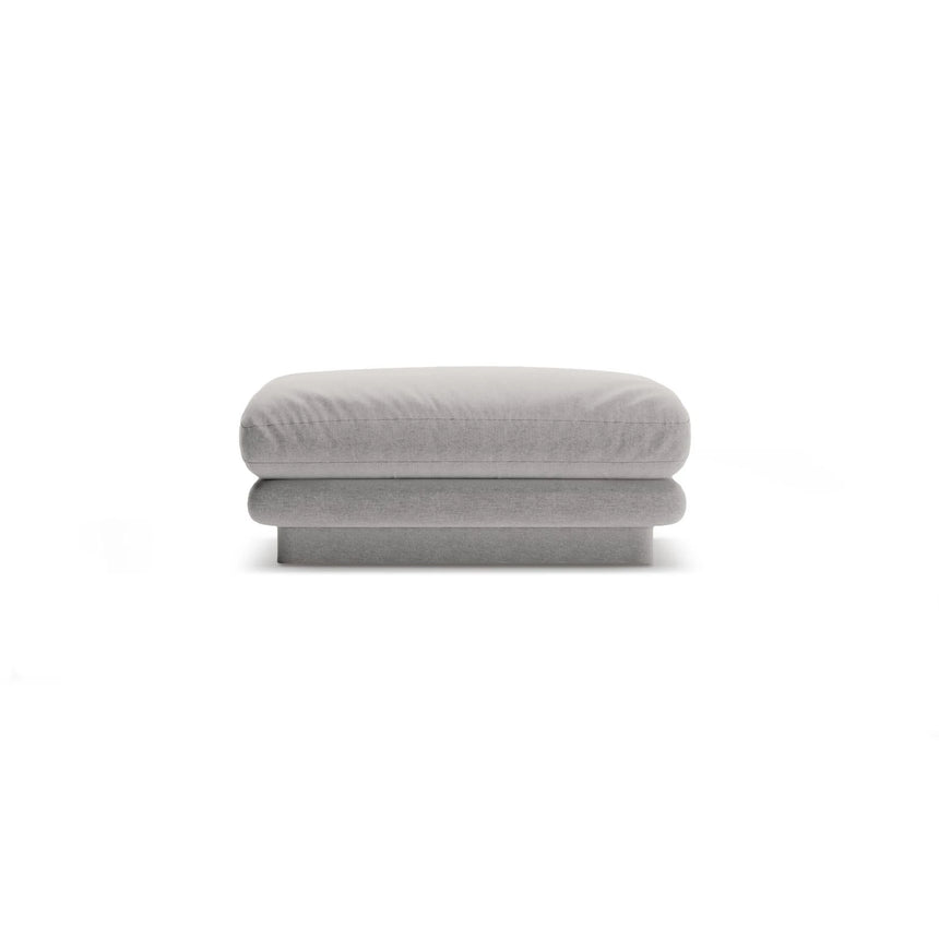 Torino Pouf aus Strukturierter Stoff (Win84) in Hellgrau, 80x80 cm – Bild 1