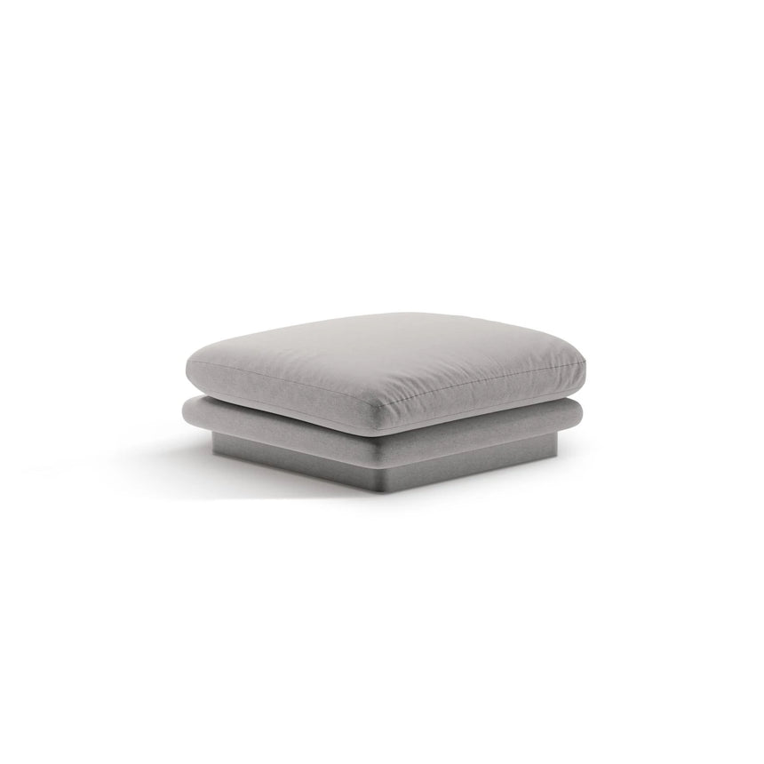 Torino Pouf aus Strukturierter Stoff (Win84) in Hellgrau, 80x80 cm – Bild 3