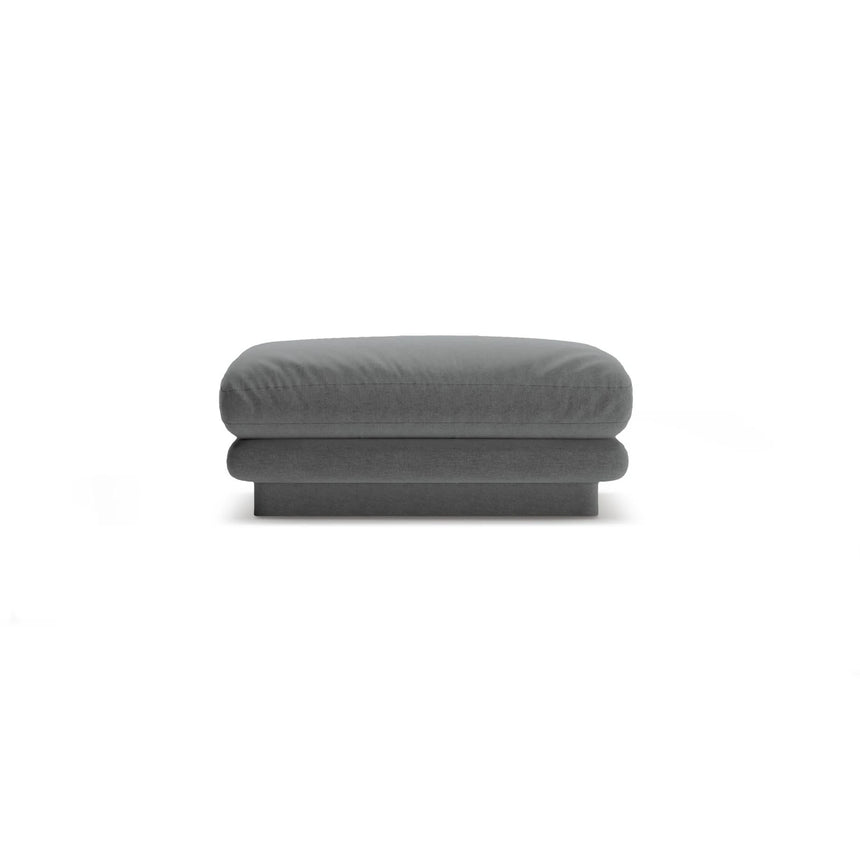 Torino Pouf aus Strukturierter Stoff (Win89) in Dunkelgrau, 80x80 cm – Bild 1