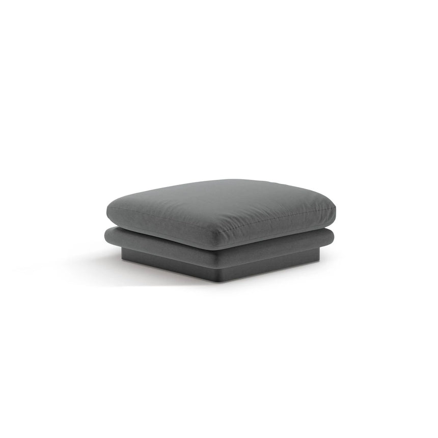Torino Pouf aus Strukturierter Stoff (Win89) in Dunkelgrau, 80x80 cm – Bild 3