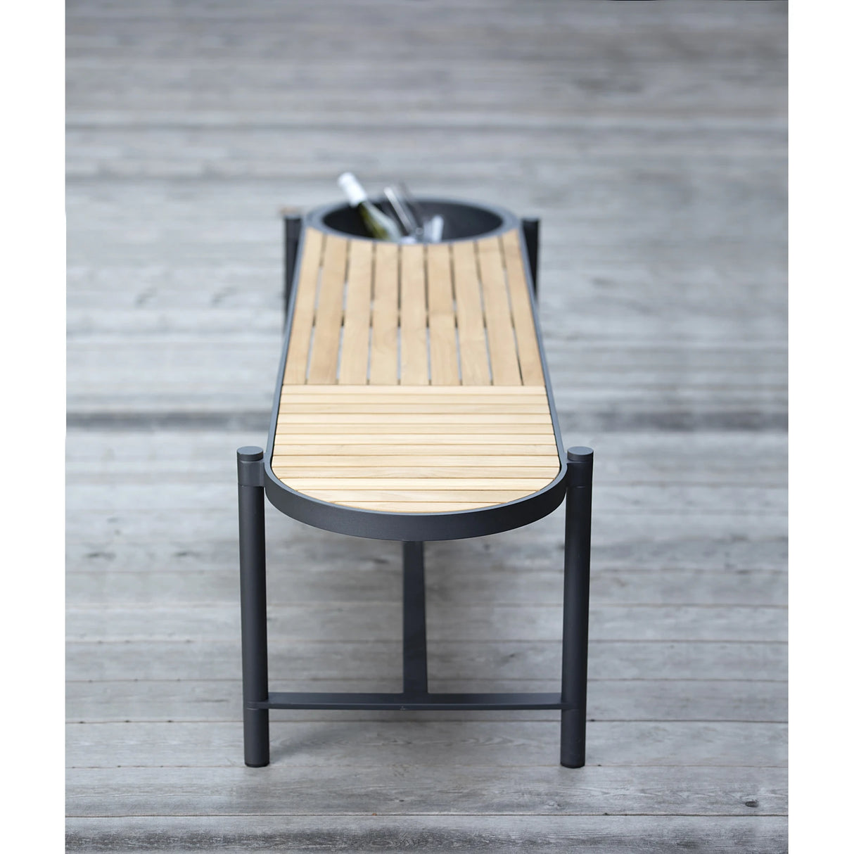mindo 117 - Outdoor Sitzbank mit Schale aus Teak und Aluminium 180 cm - ZEN ZONE Furniture