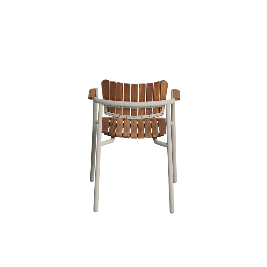 mindo 119 - Outdoor Stuhl mit Armlehnen aus Teakholz und Aluminium - ZEN ZONE Furniture