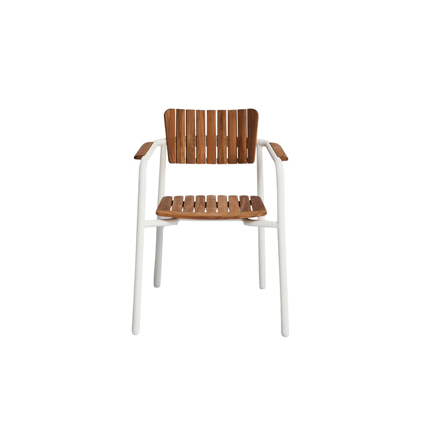mindo 119 - Outdoor Stuhl mit Armlehnen aus Teakholz und Aluminium - ZEN ZONE Furniture