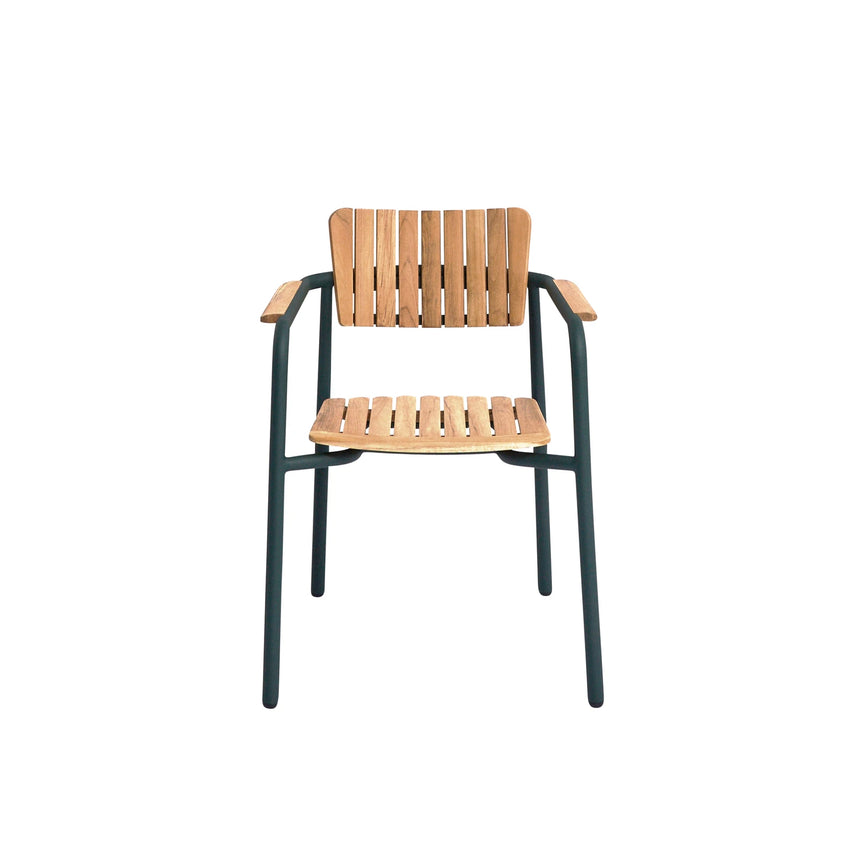 mindo 119 - Outdoor Stuhl mit Armlehnen aus Teakholz und Aluminium - ZEN ZONE Furniture