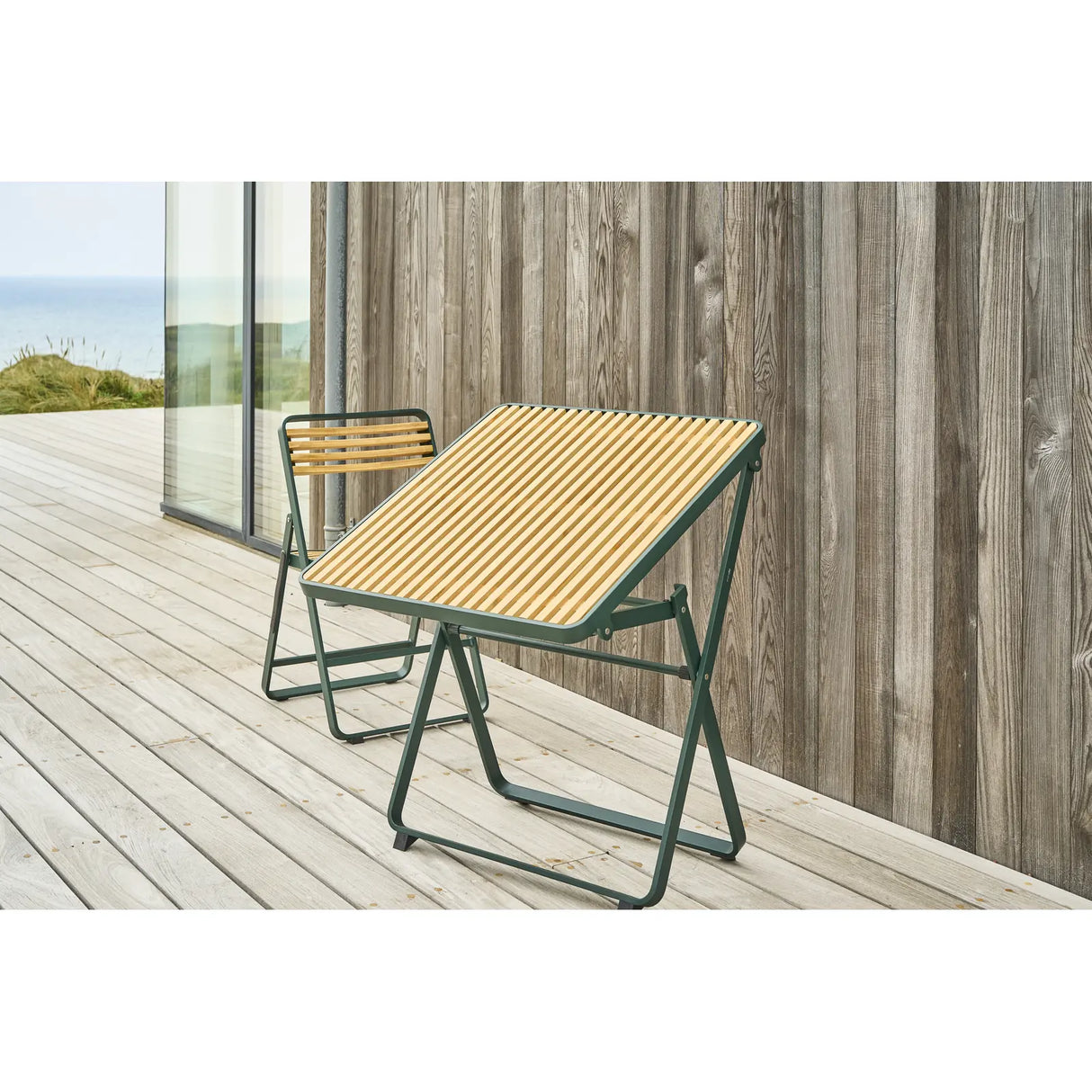 mindo 121 - Klappbarer Outdoor Tisch aus Aluminium und Bambus 75x75cm