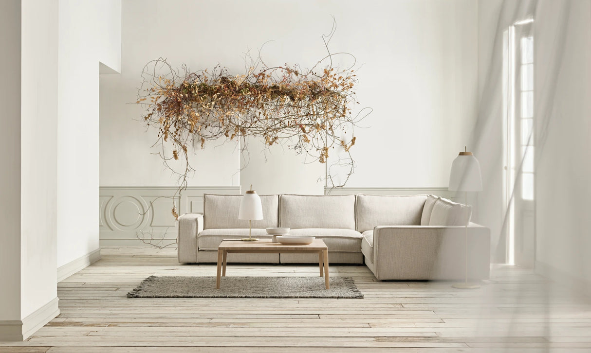 Table basse gracieuse en chêne massif 120 x 60, H42 cm