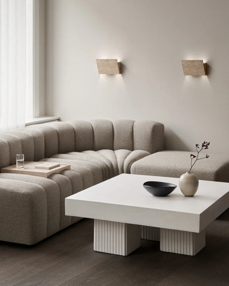 Wandlampe Gallery aus Travertin in Natur, 25×8,5×17 cm von NORR11 – Produktbild 2