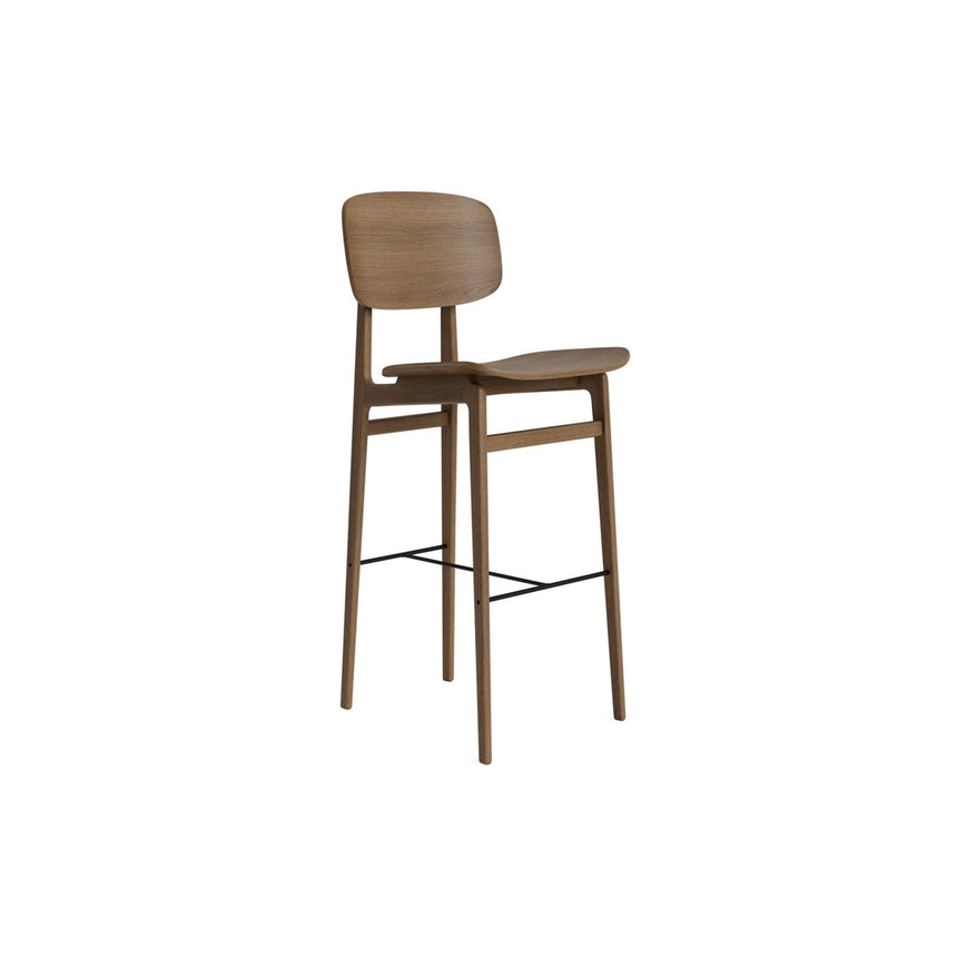 Barhocker NY11 aus Massivholz Eiche in Light Smoked, ungepolstert, 45,5×52×108 cm – Bild 1