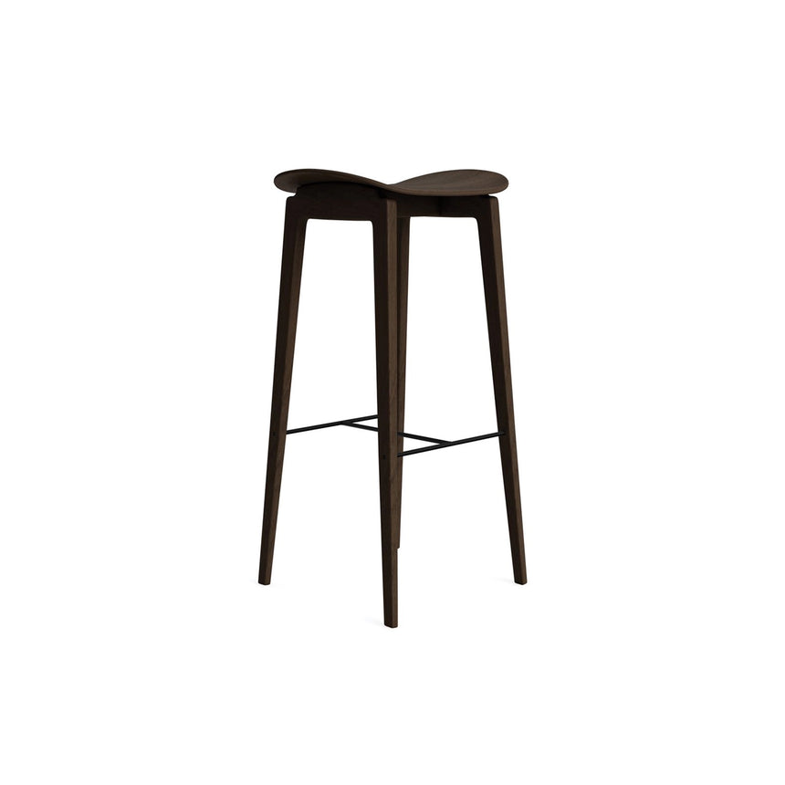 Barhocker NY11 ohne Rückenlehne aus Massivholz Eiche in Dark Smoked, ungepolstert, 40×35×75 cm – Bild 1