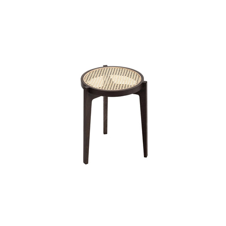 Beistelltisch Le Roi aus Massivholz Esche und natürlichem Rattan, 32,5×32,5×44 cm – Bild 1