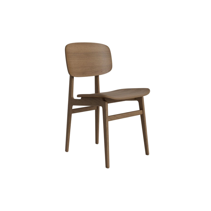 Essstuhl NY11 aus Massivholz Eiche in Light Smoked, ungepolstert, 45,5×52×78 cm – Bild 1