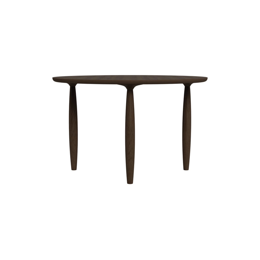 Esstisch Oku aus Eichenfurnier und Massivholz Eiche in Dark Smoked, rund, 120×120×74 cm – Bild 1
