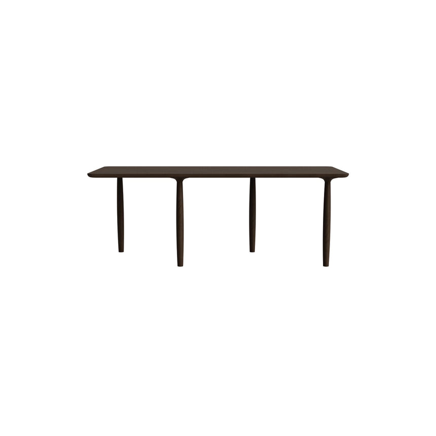 Esstisch Oku aus Massivholz Eiche und Eichenfurnier in Dark Smoked, 200x95×74 cm – Bild 1